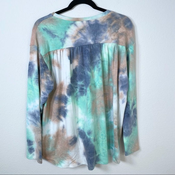 White Willow Tie Dye Long Sleeve Shirt Sz M - Picture 2 of 11